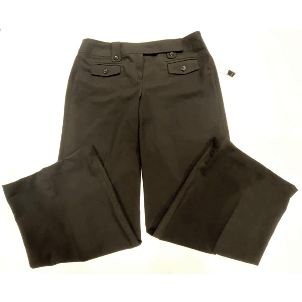 Sharagano Studio Women's Black Wide Leg Flap Pockets Dress Pants Size 10